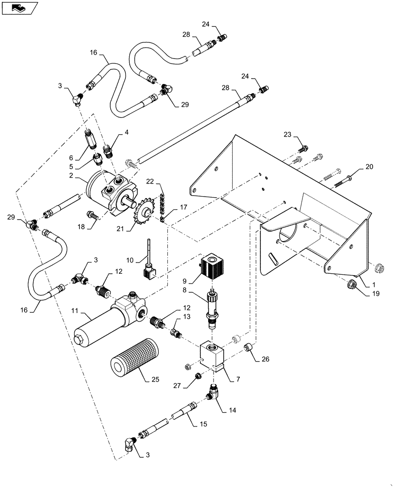 Схема запчастей Case IH 1625 - (35.748.AB[01]) - INTELLIAG DRIVE COMPONENTS (35) - HYDRAULIC SYSTEMS