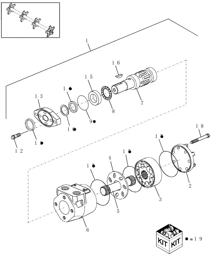 Схема запчастей Case IH HDX122 - (20.19.02) - REEL DRIVE MOTOR (35) - HYDRAULIC SYSTEMS