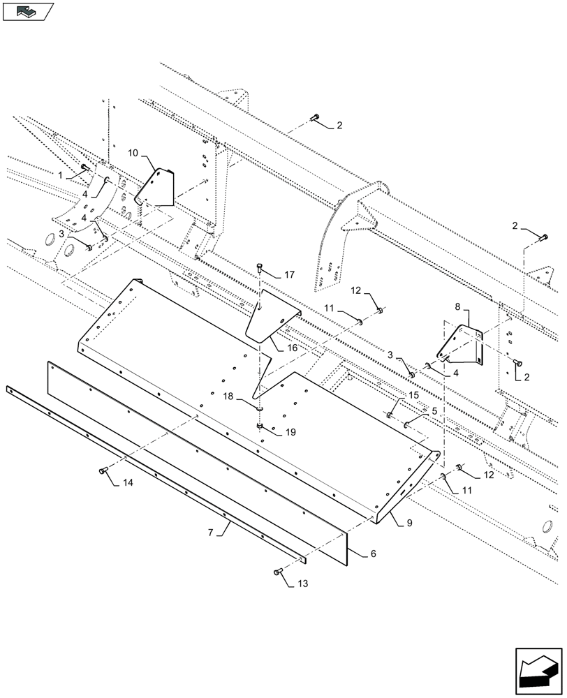 Схема запчастей Case IH 2612XR - (58.208.030) - AUGER PROTECTION (58) - ATTACHMENTS/HEADERS