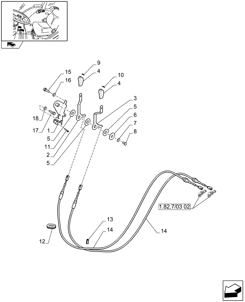 Схема запчастей Case IH FARMALL 105V - (1.92.82/02[03]) - THREE REMOTE VALVES & FLOW-RATE REGULATOR FOR MDC - LEVER AND KNOB , WAD, W/O CAB (VAR. 330390 / 743525) (10) - OPERATORS PLATFORM/CAB