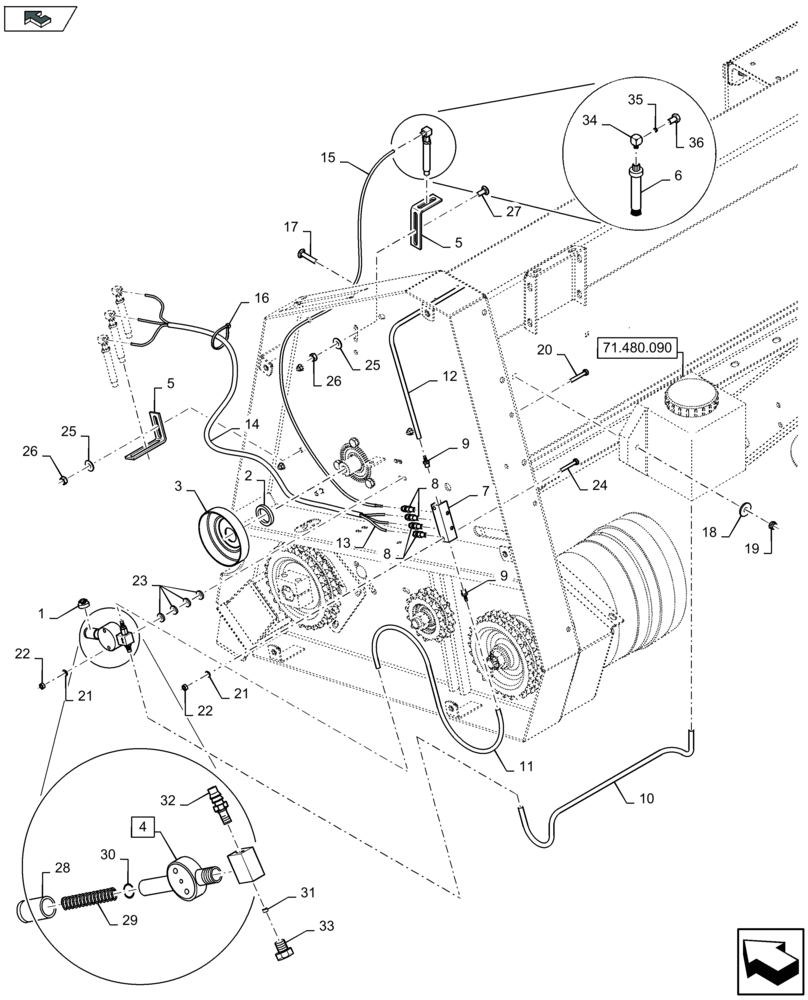 Схема запчастей Case IH 2606XR - (71.480.070) - GREASE KIT (71) - LUBRICATION SYSTEM