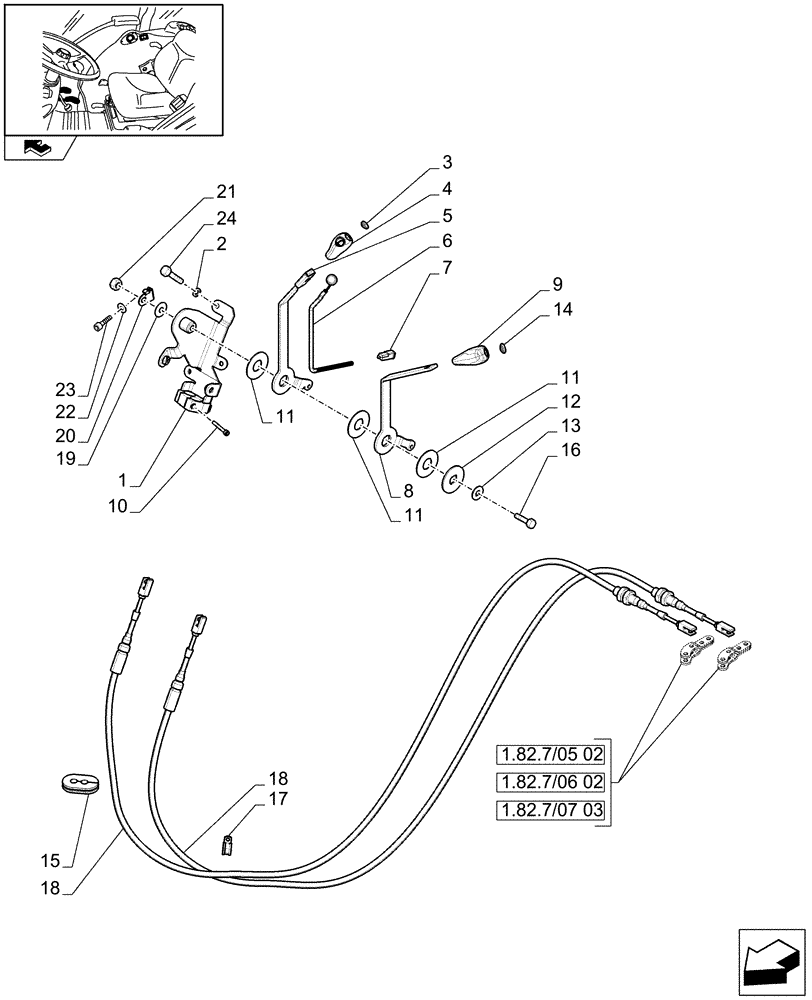 Схема запчастей Case IH FARMALL 105V - (1.92.82/03[02]) - THREE REMOTE VALVES WITH FLOW DIVIDER - LEVER AND KNOB, W/ CAB (VAR. 330391 - 332139 - 332140 - 332141 - 336391 / 743526; VAR. 331391 - 332145 - 332146 / 743527) (10) - OPERATORS PLATFORM/CAB