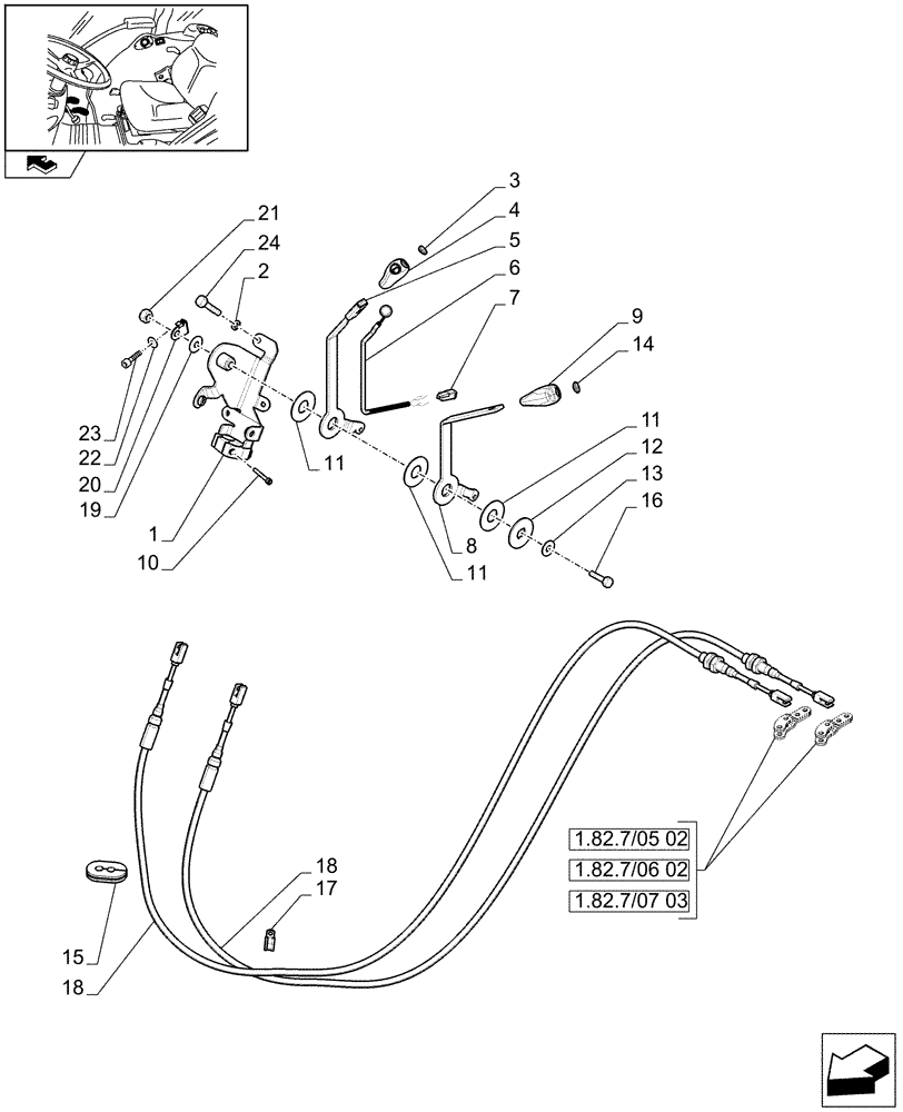 Схема запчастей Case IH FARMALL 105V - (1.92.82/03[01]) - THREE REMOTE VALVES WITH FLOW DIVIDER - LEVER AND KNOB, W/ CAB (VAR. 330391 - 332139 - 332140 - 332141 - 336391 / 743526; VAR. 331391 - 332145 - 332146 / 743527) (10) - OPERATORS PLATFORM/CAB