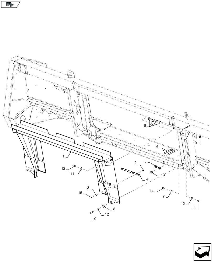 Схема запчастей Case IH 2608XR - (58.130.310) - FRAME FOR MIDRANGE COMBINES (58) - ATTACHMENTS/HEADERS