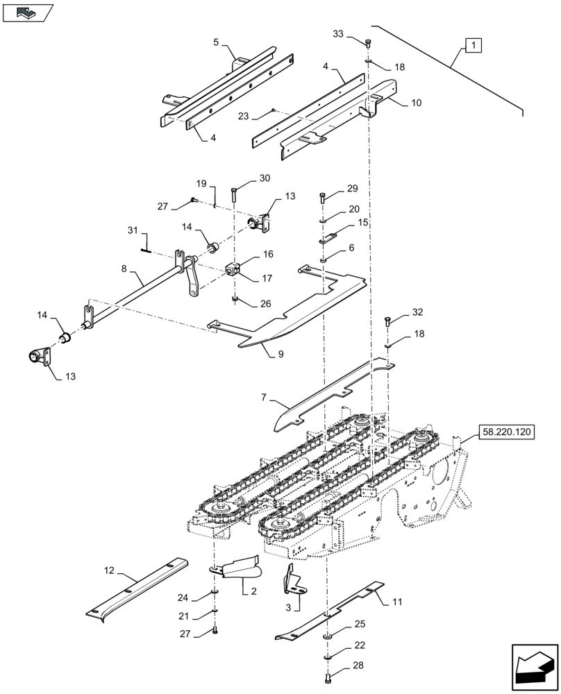 Схема запчастей Case IH 2608XR - (58.220.110) - ROW UNIT - C599 (58) - ATTACHMENTS/HEADERS