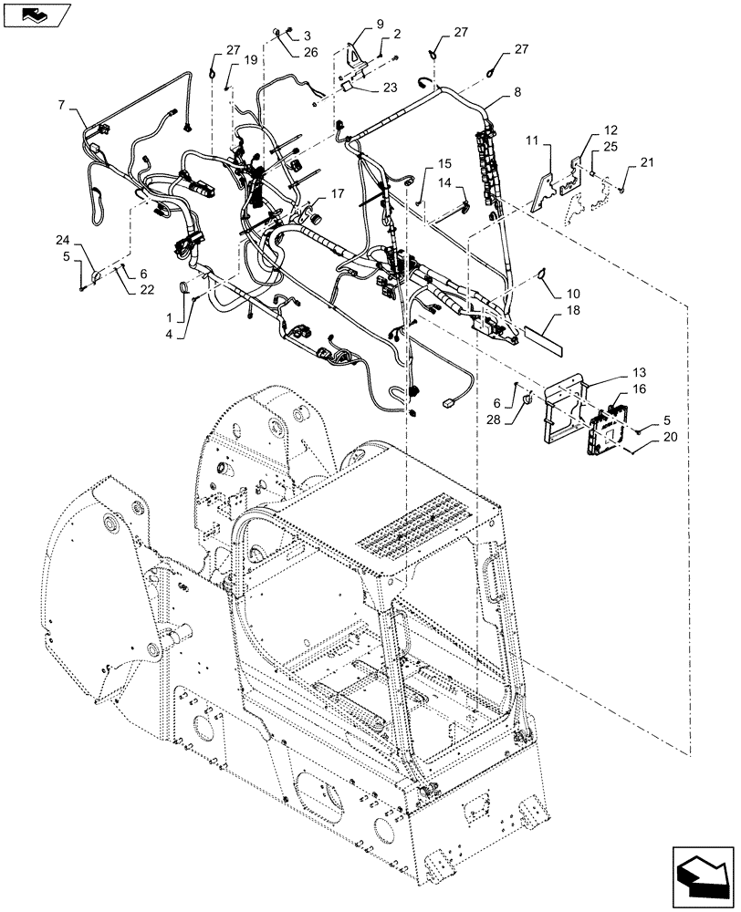 Схема запчастей Case IH SR175 - (55.101.AC[03]) - WIRE HARNESS & CONNECTOR, ELECTRONIC CONTROLS (17-JUN-2015 & PRIOR) (55) - ELECTRICAL SYSTEMS