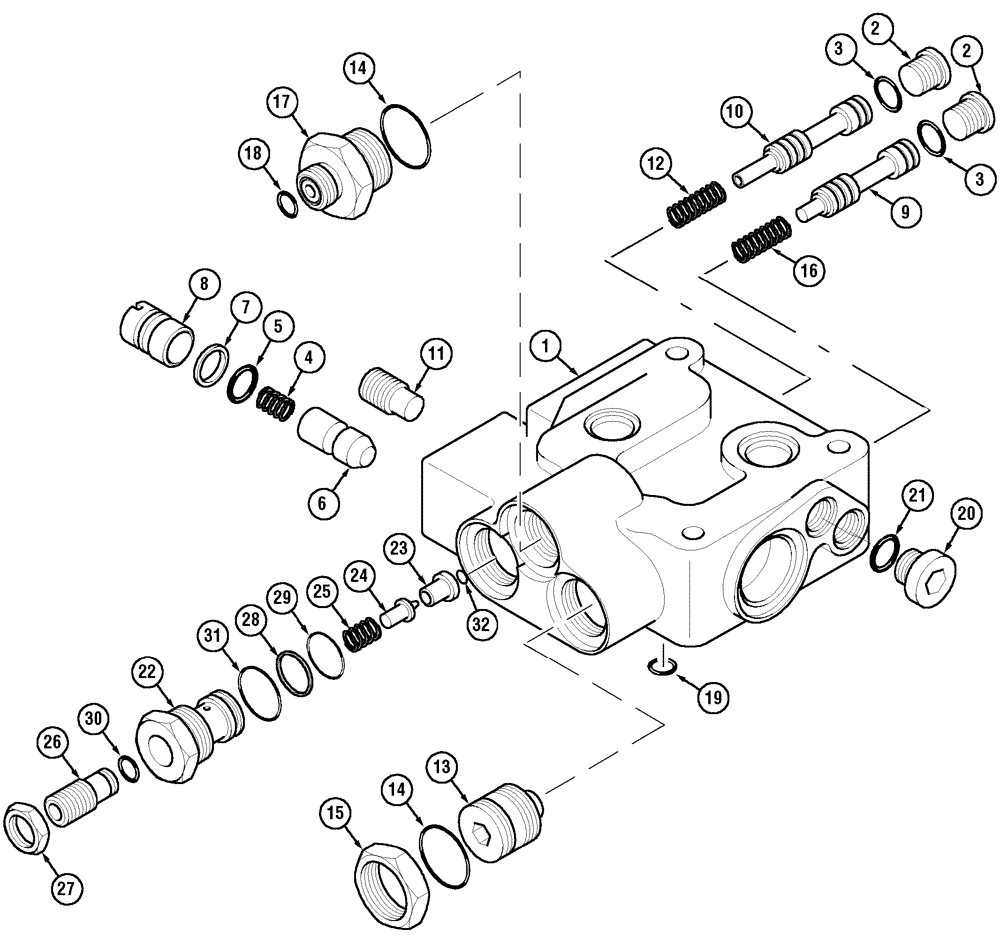 Схема запчастей Case IH MX170 - (08-09) - PRIORITY VALVE (35) - HYDRAULIC SYSTEMS