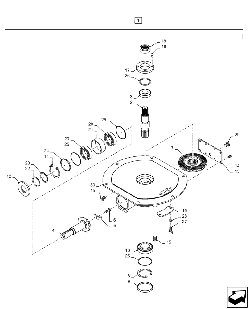 Схема запчастей Case IH 8240 - (80.180.AR[03]) - VAR - 425345, 425345, 425347, 425348, 425349, 425350, 425353, 425356 - GEARBOX, HIGH SPEED, LOWER, UNLOADING & FLOW (80) - CROP STORAGE/UNLOADING