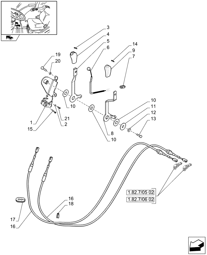 Схема запчастей Case IH FARMALL 105V - (1.92.82/03[03]) - THREE REMOTE VALVES WITH FLOW DIVIDER - LEVER AND KNOB , W/O CAB (VAR. 330391 - 333391 / 743526; VAR. 331391 - 334391 / 743527) (10) - OPERATORS PLATFORM/CAB