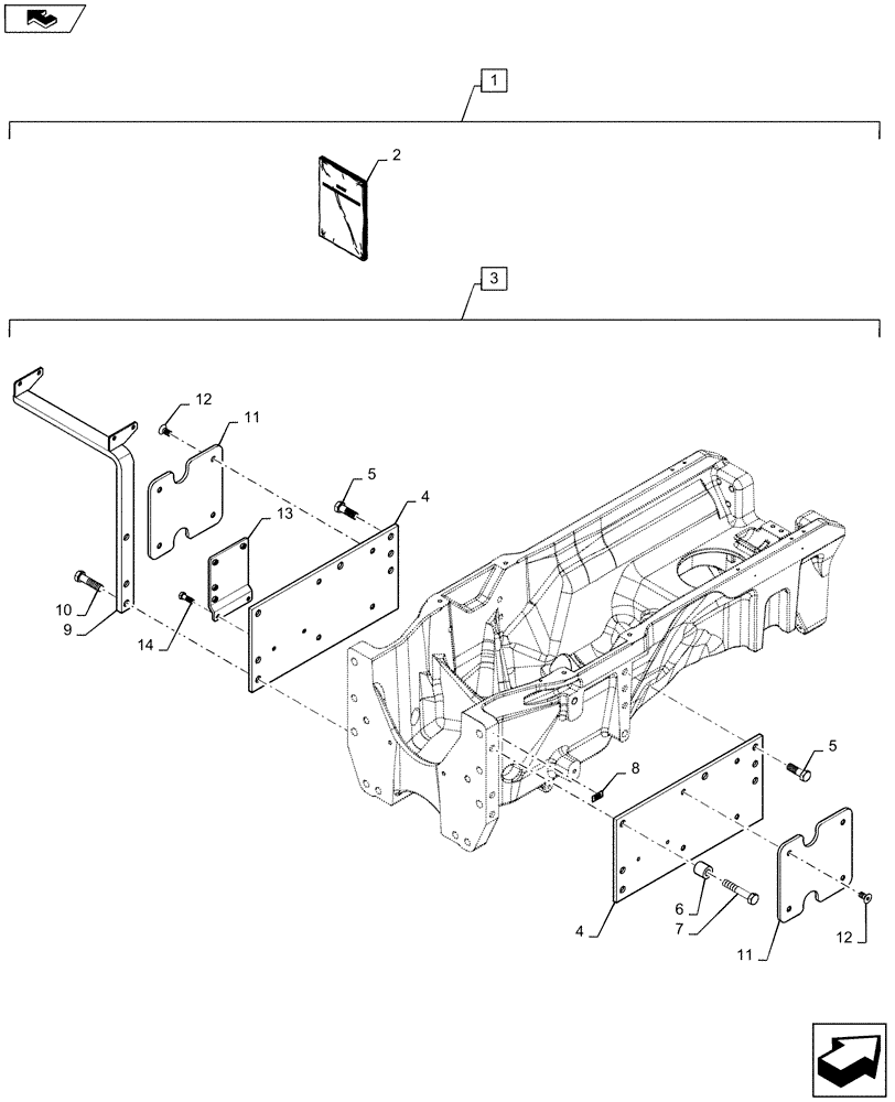 Схема запчастей Case IH MX240 - (88.062.01) - DIA KIT, PACKAGE, SCRAPER FRONT FRAME SIDE PLATES-MX (88) - ACCESSORIES