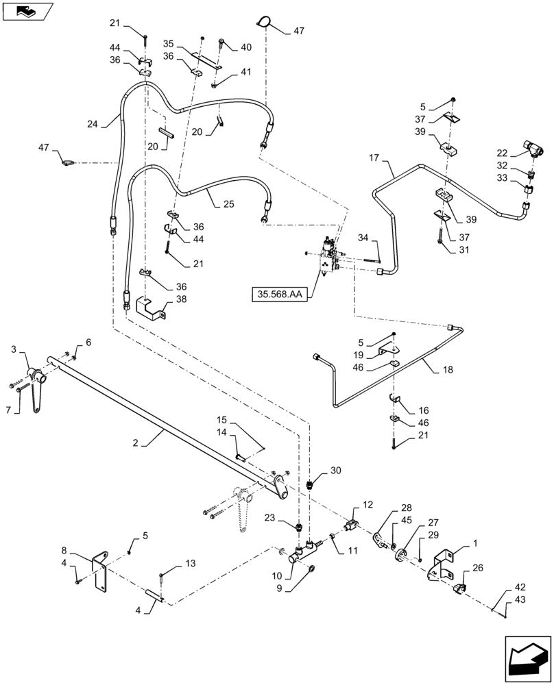 Схема запчастей Case IH 7230 - (73.230.AK[02]) - ADJUSTER, HYDRAULIC SYSTEM, KNIFE ASSY (73) - RESIDUE HANDLING