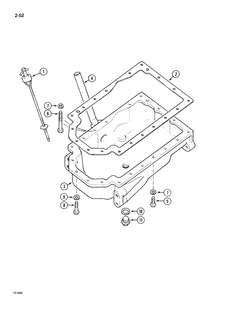 Схема запчастей Case IH 395 - (2-052) - OIL PAN (02) - ENGINE