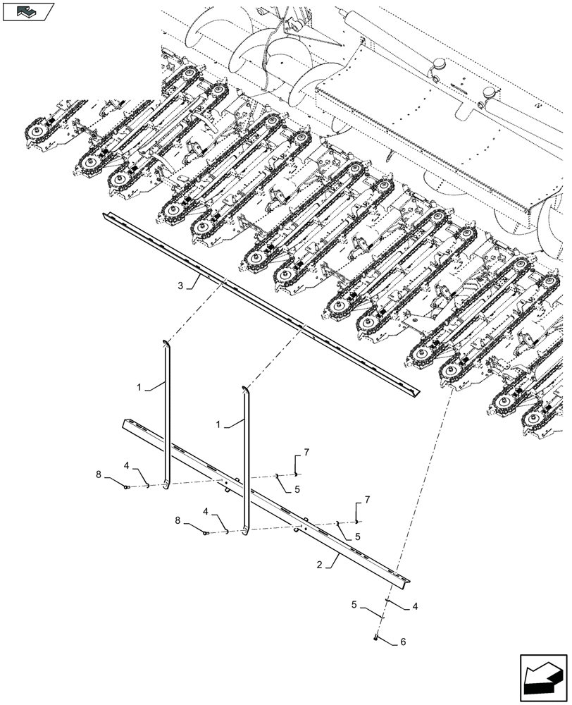 Схема запчастей Case IH 2608XF - (58.208.710) - FIXATION KIT (58) - ATTACHMENTS/HEADERS