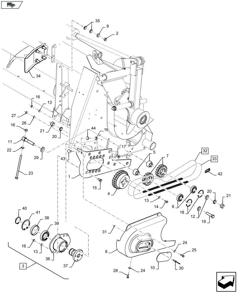 Схема запчастей Case IH 2608XF - (58.224.110) - HEADER DRIVE, RH (58) - ATTACHMENTS/HEADERS