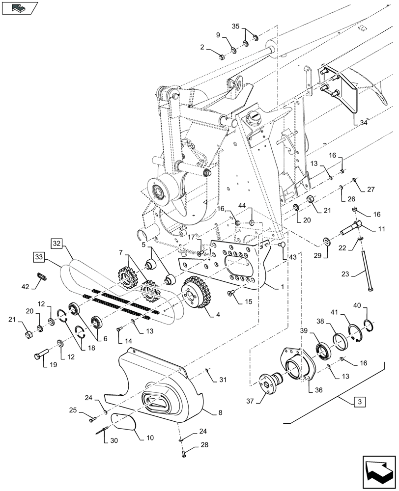 Схема запчастей Case IH 2608XF - (58.224.100) - HEADER DRIVE, LH (58) - ATTACHMENTS/HEADERS