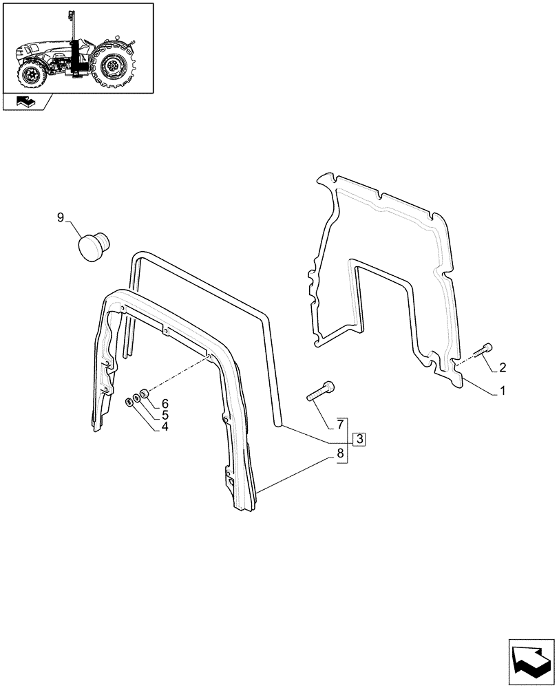 Схема запчастей Case IH FARMALL 105V - (1.92.88/02) - HOOD, INSULATION (VAR. 332104 / 743538; VAR. 332183 - 332184 / 743986) (10) - OPERATORS PLATFORM/CAB