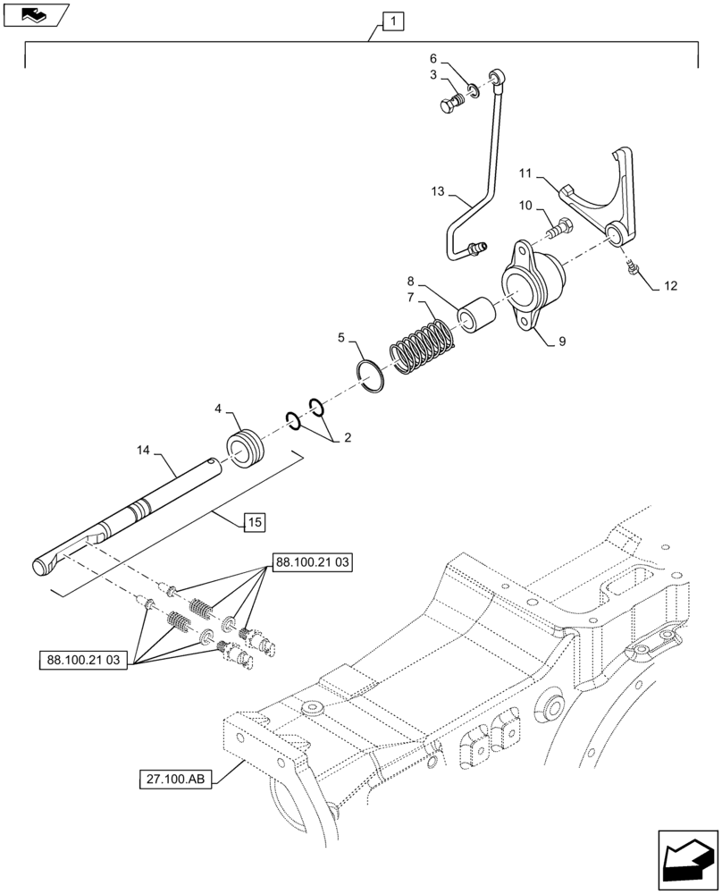 Схема запчастей Case IH MAXXUM 140 - (88.100.21[02]) - DIA KIT - TRANS, CREEPER FOR TRANSMISSION 16X16 - GEARSHIFT MECHANISM (88) - ACCESSORIES