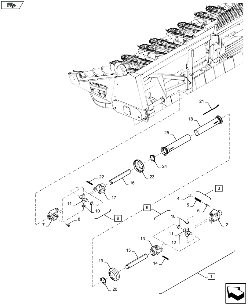 Схема запчастей Case IH 2612XR - (58.100.620) - POWER TAKE-OFF, LH (58) - ATTACHMENTS/HEADERS