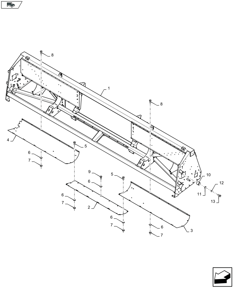 Схема запчастей Case IH 2608XR - (58.130.050) - FRAME (58) - ATTACHMENTS/HEADERS