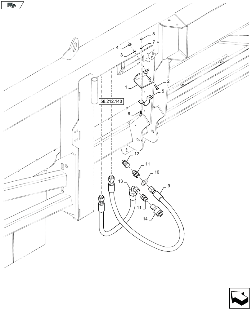 Схема запчастей Case IH 2612XR - (58.212.140) - QUICK COUPLING - D586 (58) - ATTACHMENTS/HEADERS