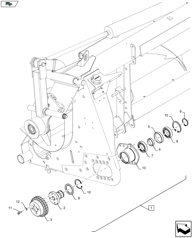 Схема запчастей Case IH 2608XF - (58.224.250) - LOW RPM KIT (58) - ATTACHMENTS/HEADERS