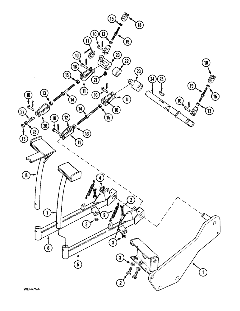 Схема запчастей Case IH 533 - (7-460) - FOOT BRAKE LINKAGE - CAB (07) - BRAKES