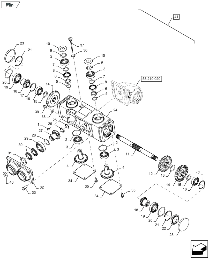 Схема запчастей Case IH 2608XR - (58.210.011) - ROLLER AND CHAIN DRIVE - F600631 (58) - ATTACHMENTS/HEADERS