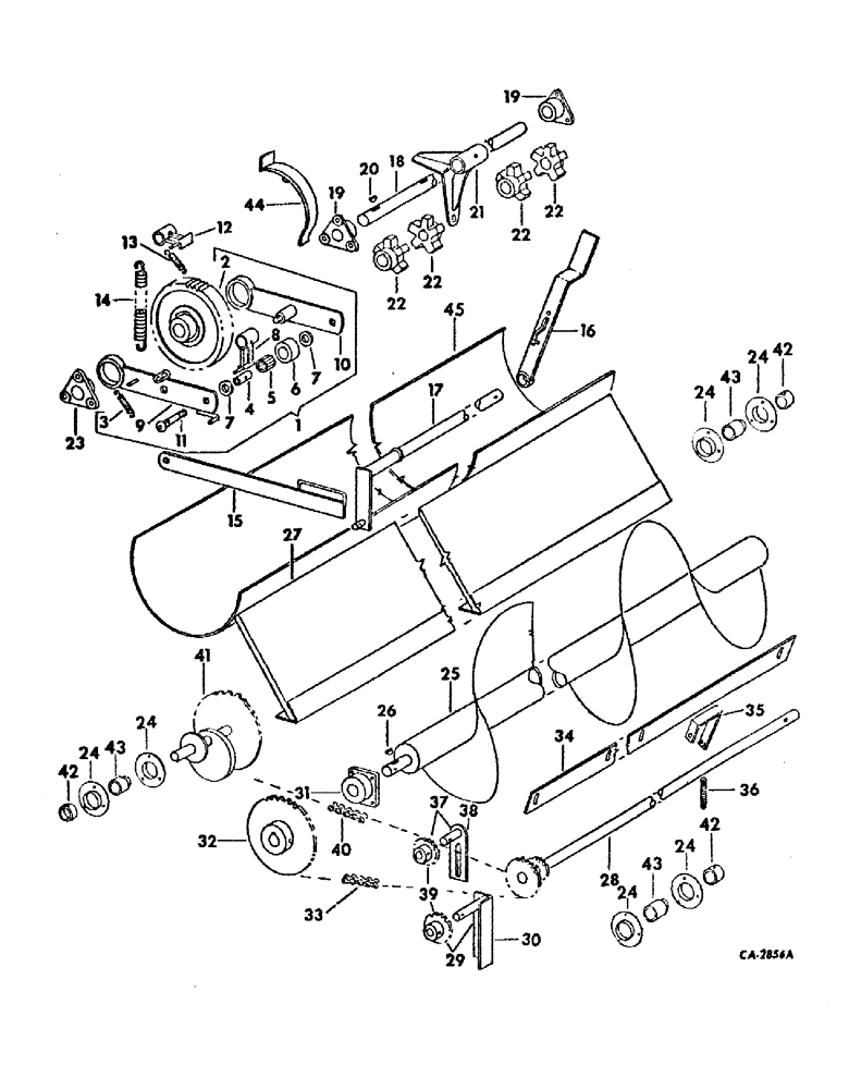 Схема запчастей Case IH 105 - (C-03) - AUGER, RATCHET ASSY AND CONNECTIONS 