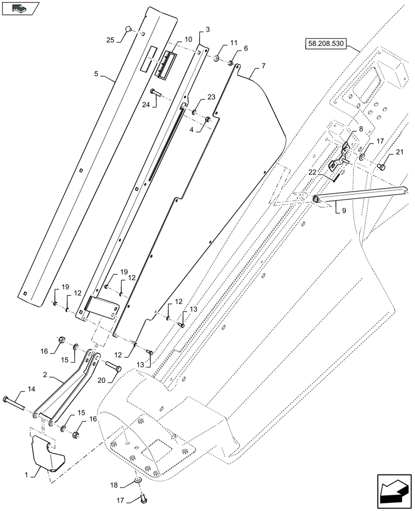 Схема запчастей Case IH 2612XR - (58.208.540) - TALL CORN ATTACHMENT - LH & RH - D586 (58) - ATTACHMENTS/HEADERS