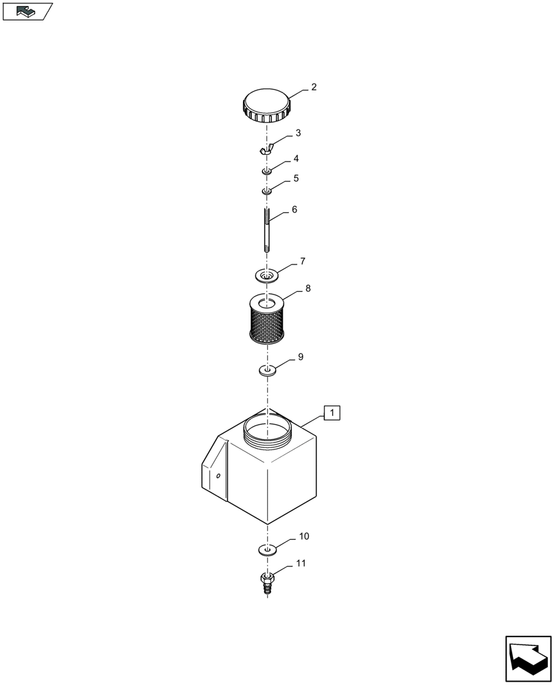 Схема запчастей Case IH 2606XR - (71.480.090) - OILTANK (71) - LUBRICATION SYSTEM