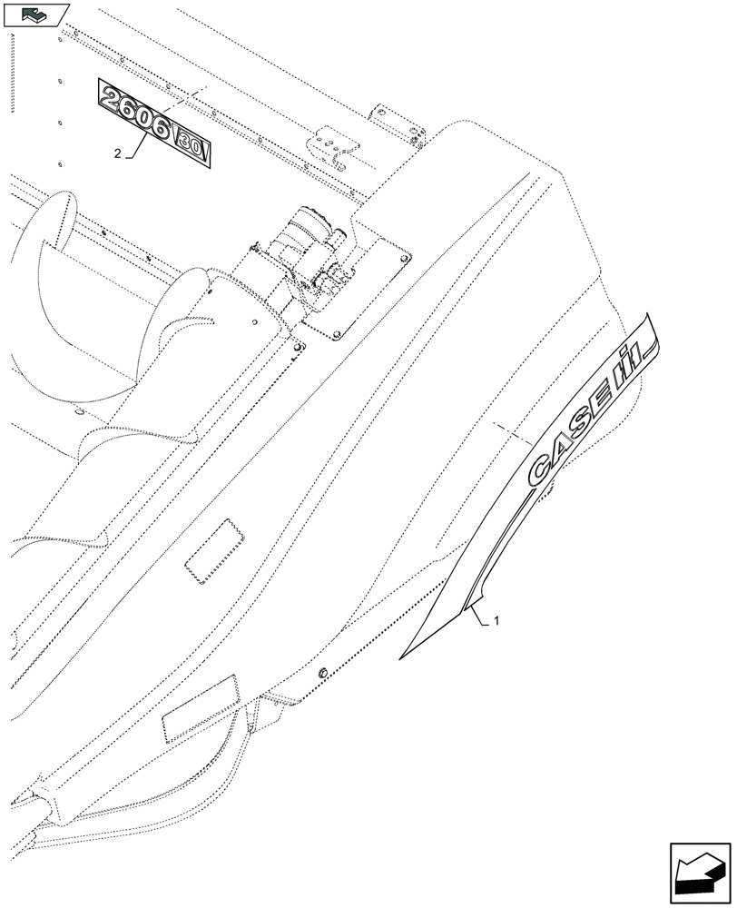 Схема запчастей Case IH 2606XR - (90.108.031) - COMMERCIAL DECALS - D586 (90) - PLATFORM, CAB, BODYWORK AND DECALS