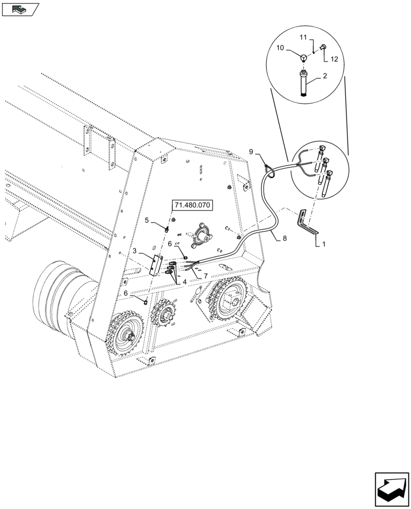 Схема запчастей Case IH 2606XR - (71.480.080) - GREASE KIT, RH (71) - LUBRICATION SYSTEM