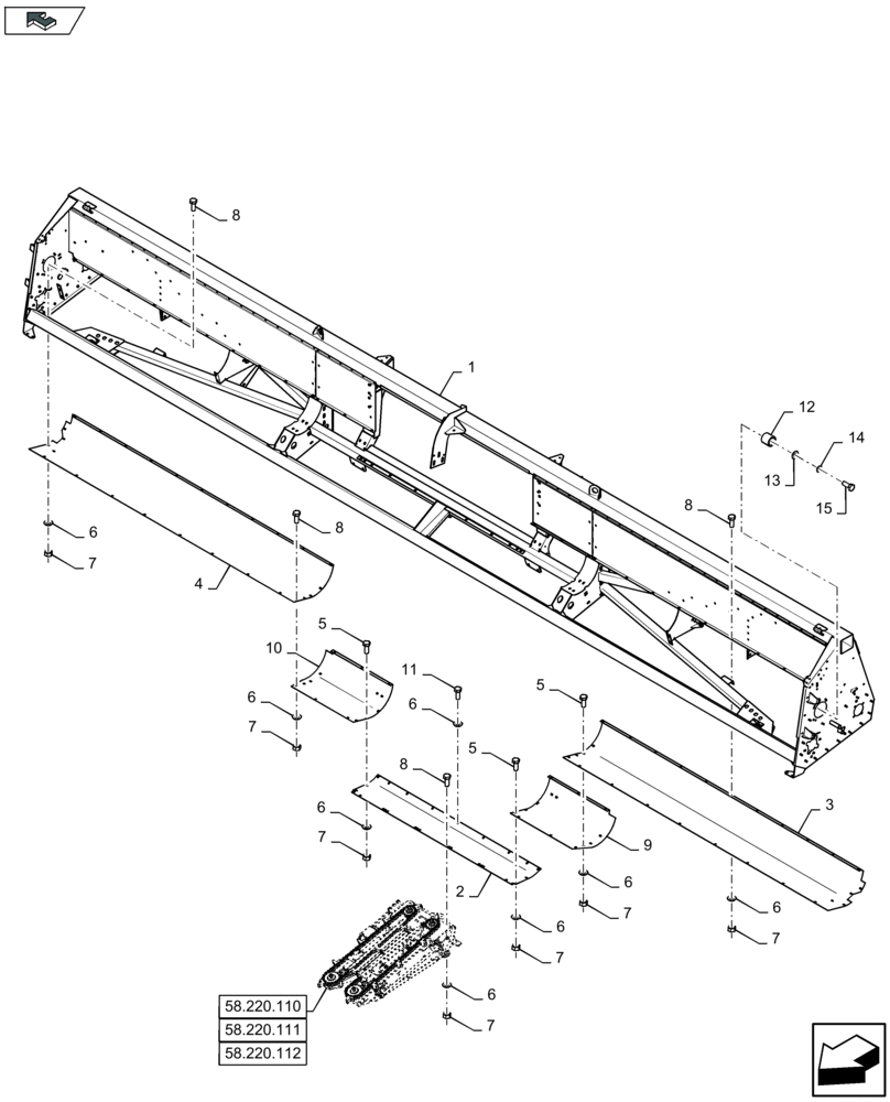 Схема запчастей Case IH 2612XR - (58.130.060) - FRAME (58) - ATTACHMENTS/HEADERS