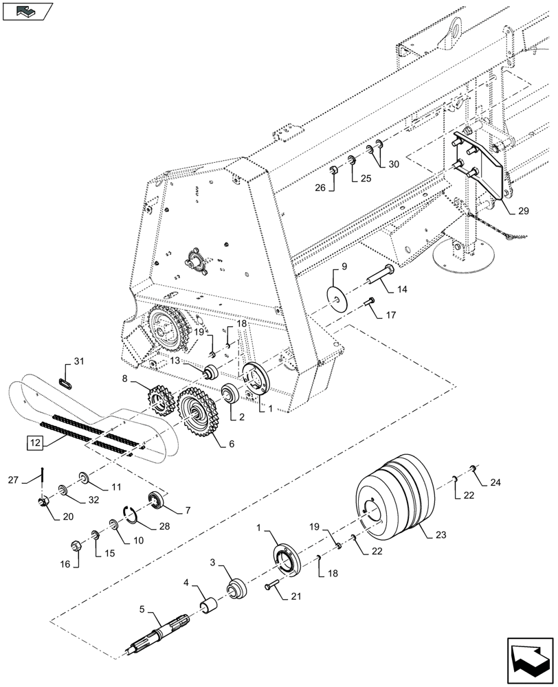 Схема запчастей Case IH 2606XR - (58.224.080) - HEADER DRIVE, LH (58) - ATTACHMENTS/HEADERS