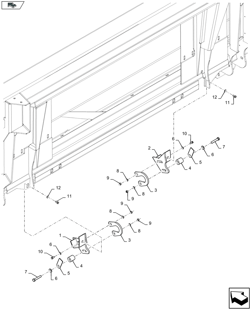 Схема запчастей Case IH 2608XR - (58.130.330) - KIT, SERVICE FOR CENTRAL LATCH (58) - ATTACHMENTS/HEADERS