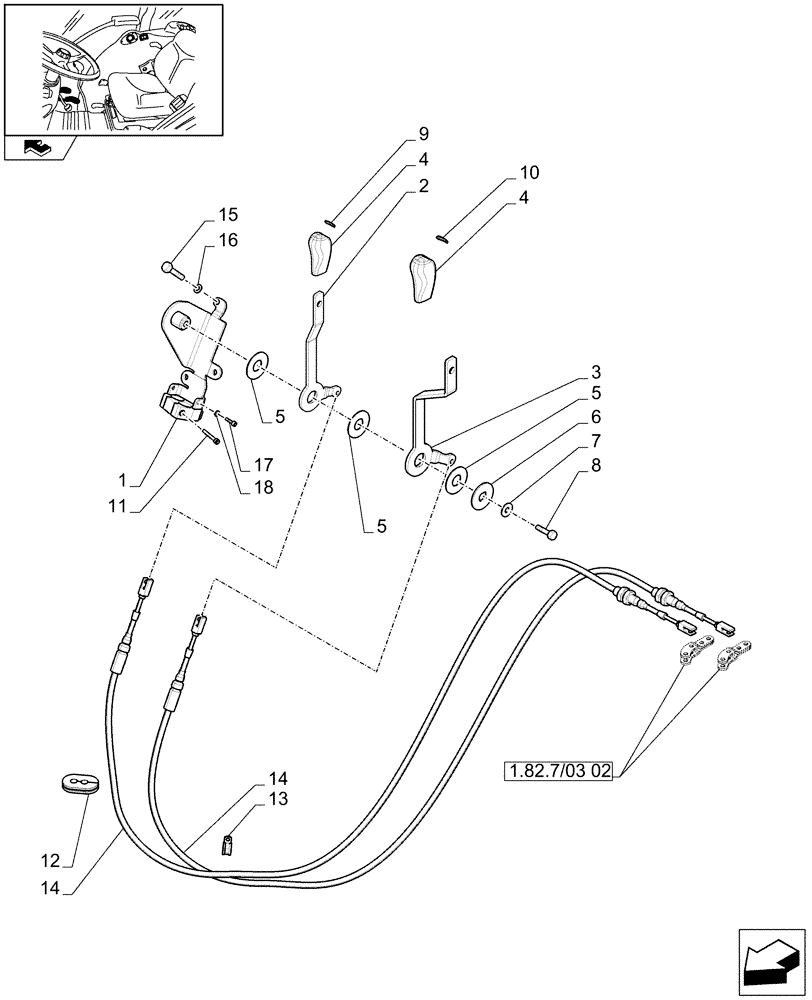 Схема запчастей Case IH FARMALL 105V - (1.92.82/04[01]) - THREE REMOTE VALVES & FLOW-RATE REGULATOR FOR MDC - LEVER AND KNOB (VAR. 331390/743525) (10) - OPERATORS PLATFORM/CAB