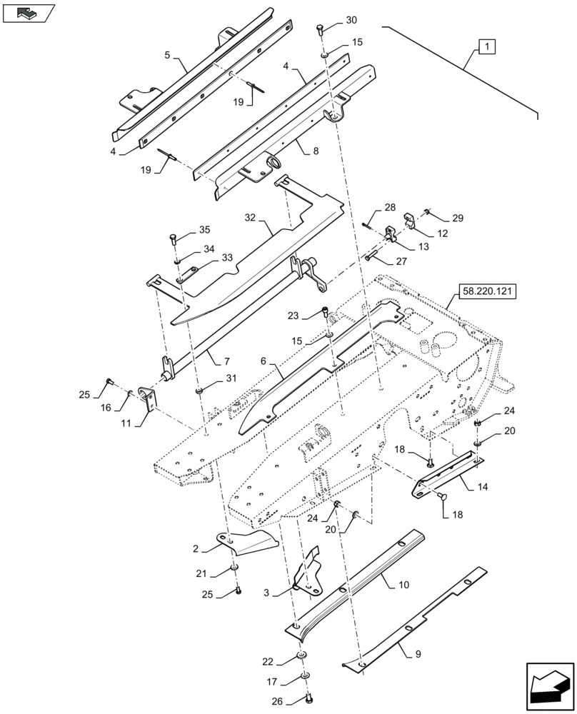 Схема запчастей Case IH 2608XR - (58.220.111) - ROW UNIT - F600631 (58) - ATTACHMENTS/HEADERS