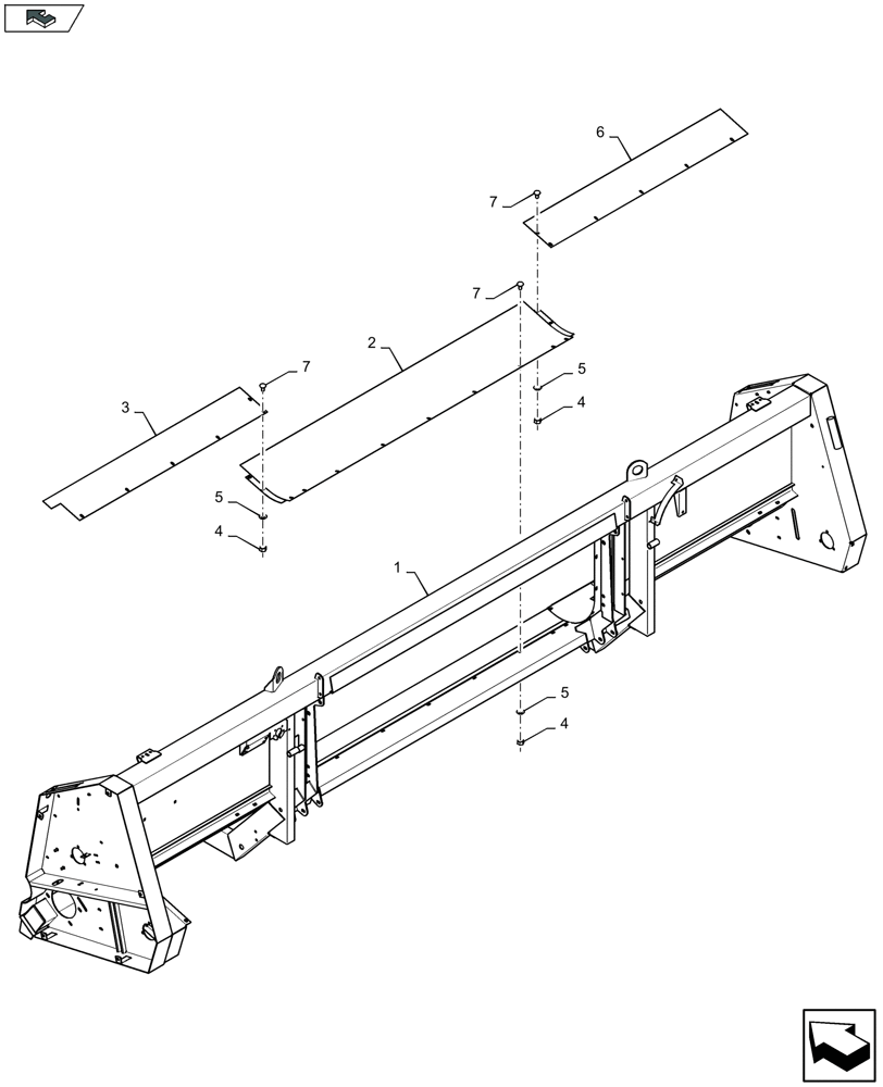 Схема запчастей Case IH 2606XR - (58.130.040) - HEADER FRAME (58) - ATTACHMENTS/HEADERS