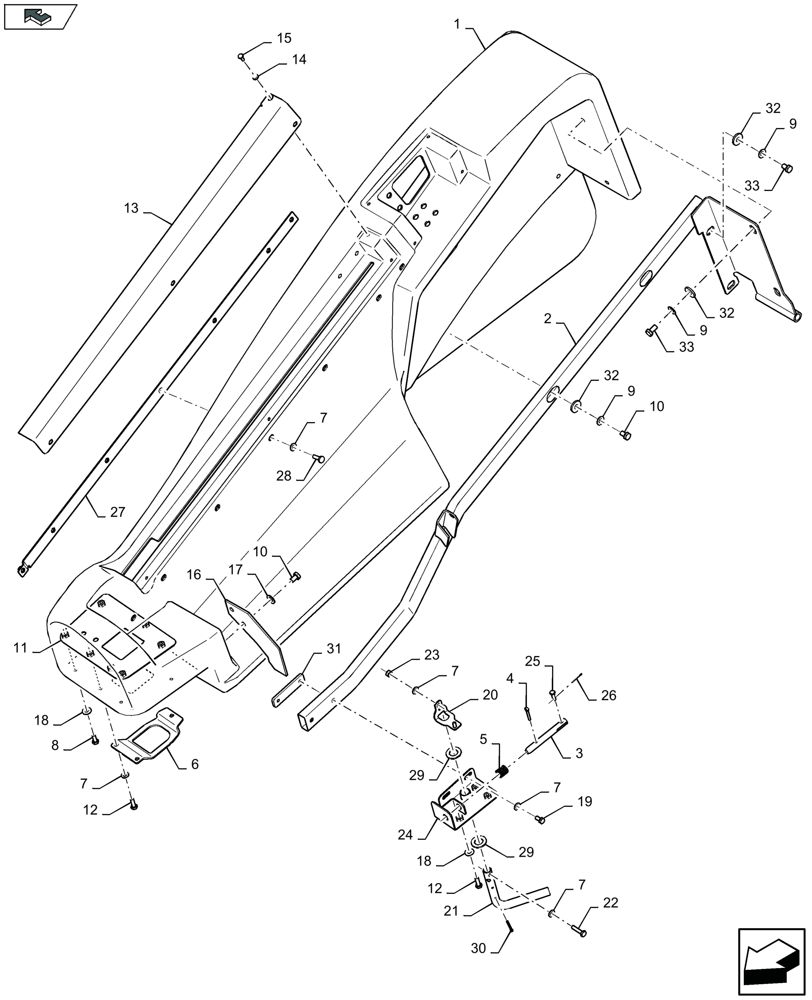 Схема запчастей Case IH 2612XR - (58.208.530) - SHIELDING - LH & RH - D586 (58) - ATTACHMENTS/HEADERS