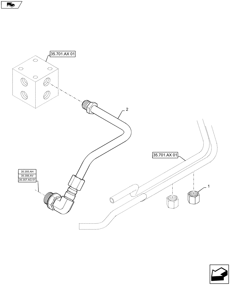 Схема запчастей Case IH SR160 - (35.701.BU[01]) - NO SELF LEVELING (35) - HYDRAULIC SYSTEMS