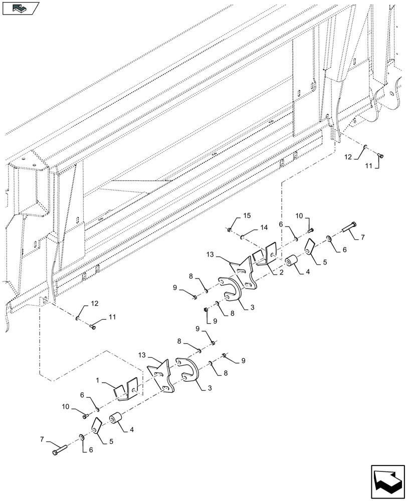 Схема запчастей Case IH 2606XR - (58.130.340) - KIT, SERVICE FOR CENTRAL LATCH (58) - ATTACHMENTS/HEADERS