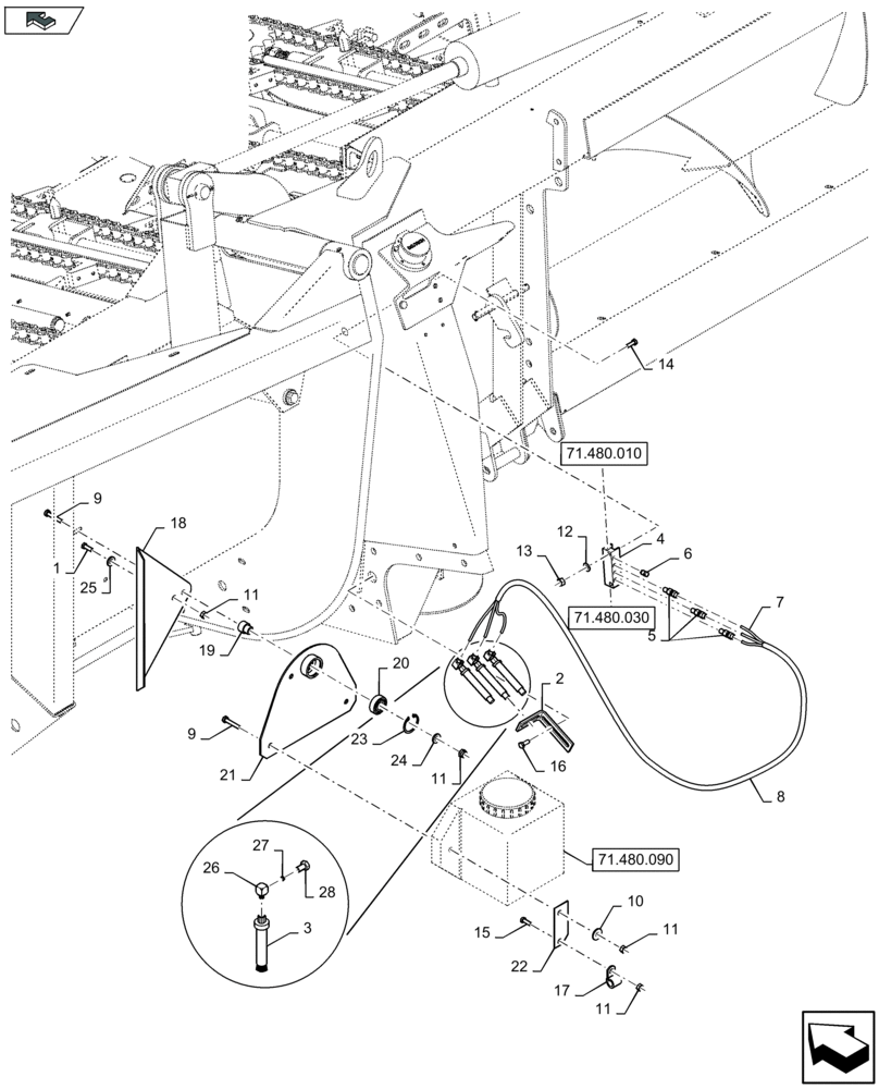 Схема запчастей Case IH 2608XF - (71.480.020) - GREASE KIT (71) - LUBRICATION SYSTEM