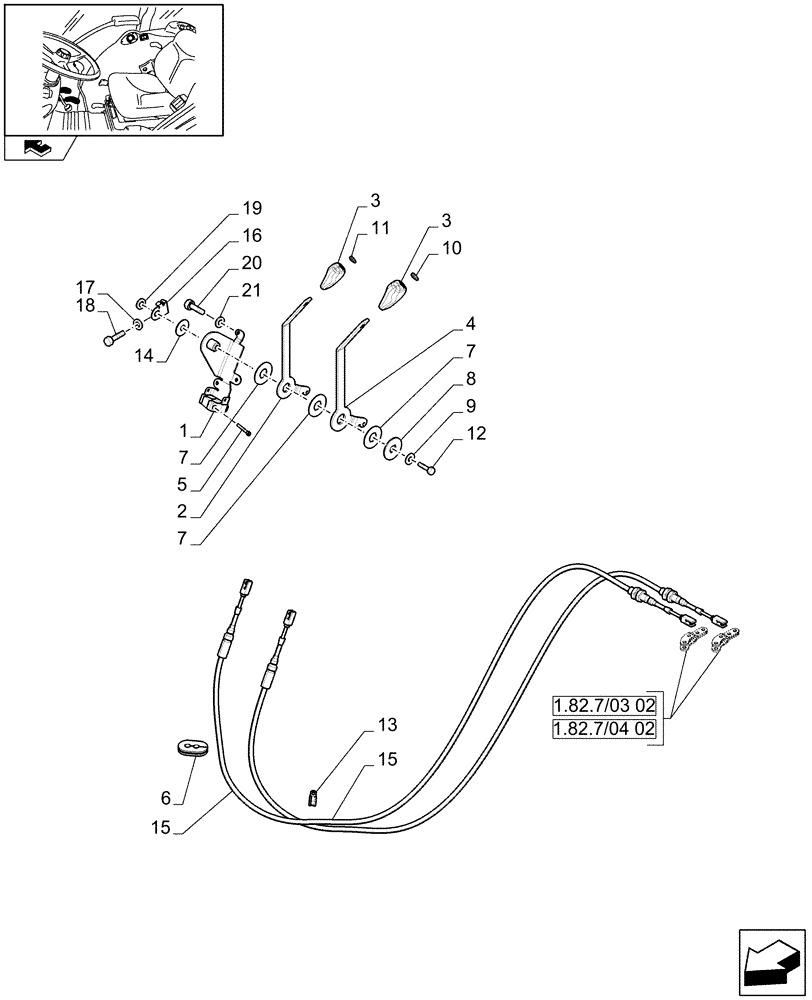 Схема запчастей Case IH FARMALL 105V - (1.92.82/02[02]) - THREE REMOTE VALVES & FLOW-RATE REGULATOR - LEVER AND KNOB, W/ CAB VAR. 330390 - 332137 - 332138 - 335390 / 743525) (10) - OPERATORS PLATFORM/CAB