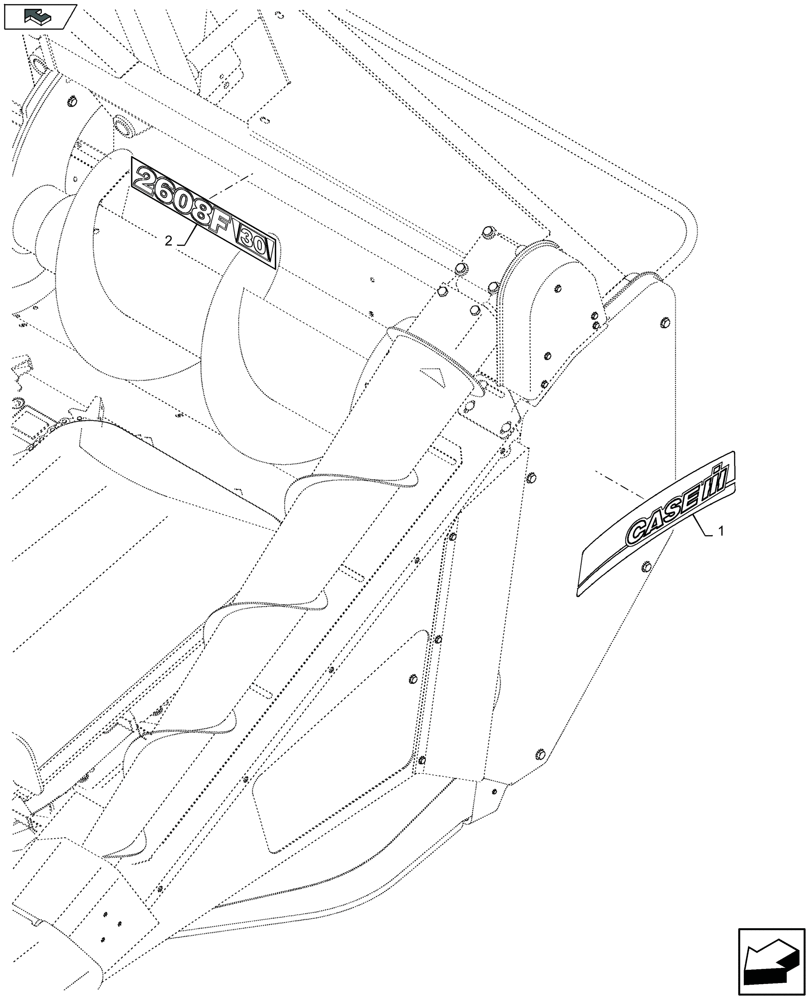 Схема запчастей Case IH 2608XF - (90.108.020) - COMMERCIAL DECALS (90) - PLATFORM, CAB, BODYWORK AND DECALS