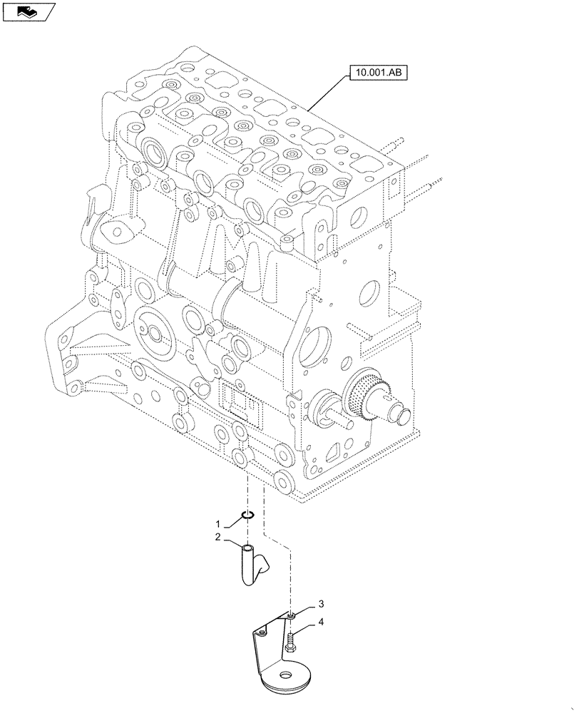 Схема запчастей Case IH SR175 - (10.304.AL) - OIL SUCTION PIPE (10) - ENGINE