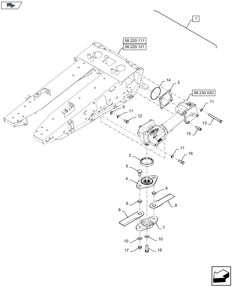 Схема запчастей Case IH 2606XR - (58.230.011) - STALK CHOPPER - F600631 (58) - ATTACHMENTS/HEADERS