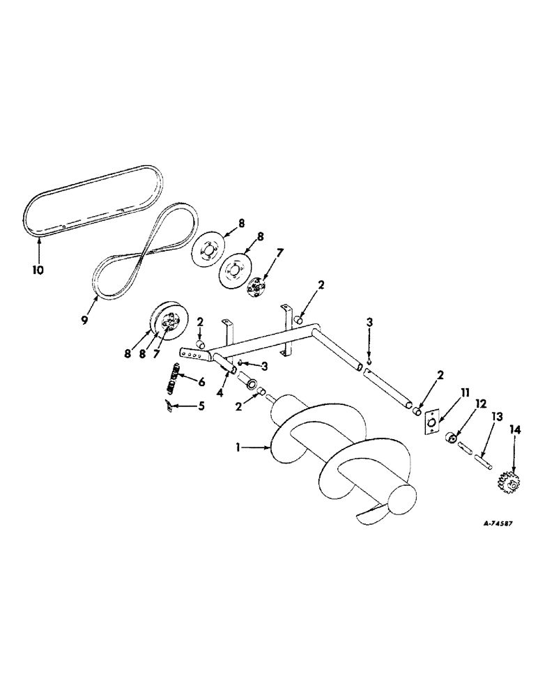 Схема запчастей Case IH 47 - (B-14) - AUGER AND AUGER DRIVE SUPPORT 