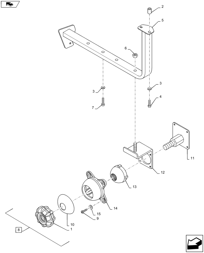 Схема запчастей Case IH MAXXUM 140 - (55.785.AF[03]) - VAR - 330666, 330687 - BRACKET FOR MOUNTING EQUIPMENT MONITORS (55) - ELECTRICAL SYSTEMS