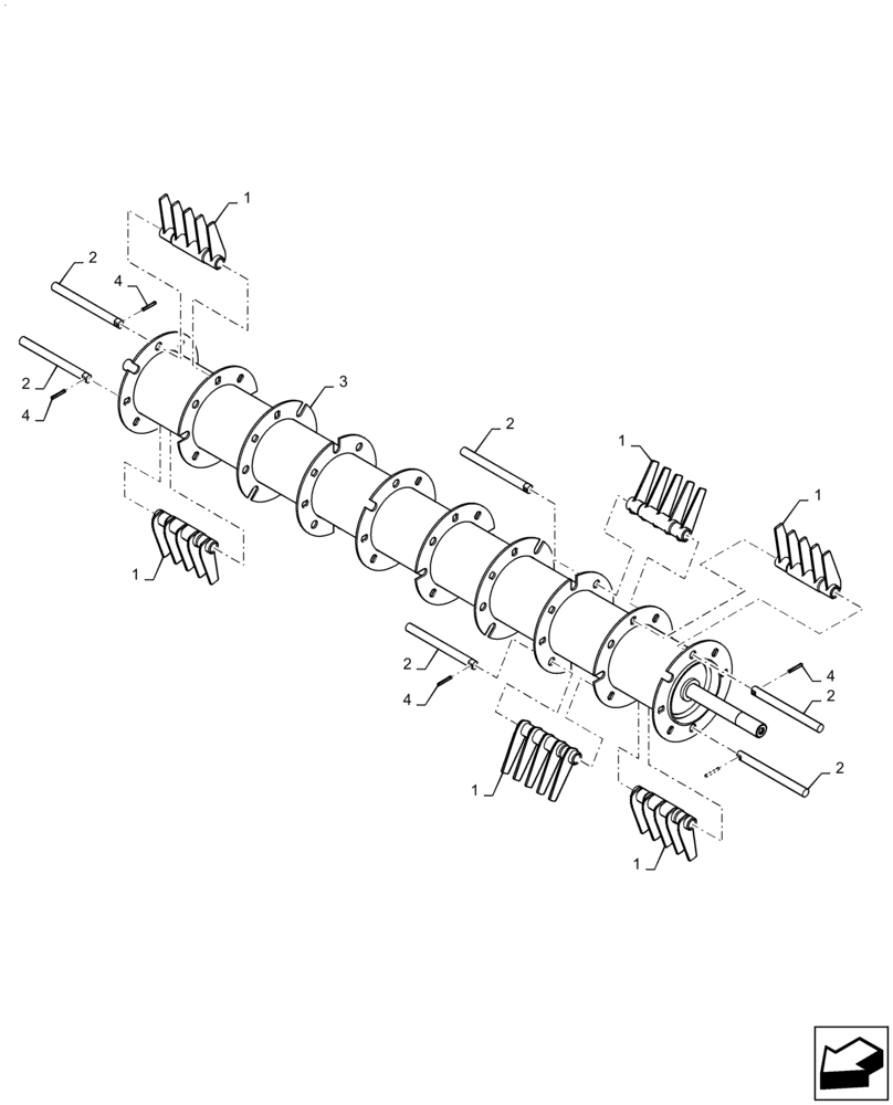 Схема запчастей Case IH RD193 - (60.620.02[02]) - FLAIL ROTOR, ASSY (60) - PRODUCT FEEDING