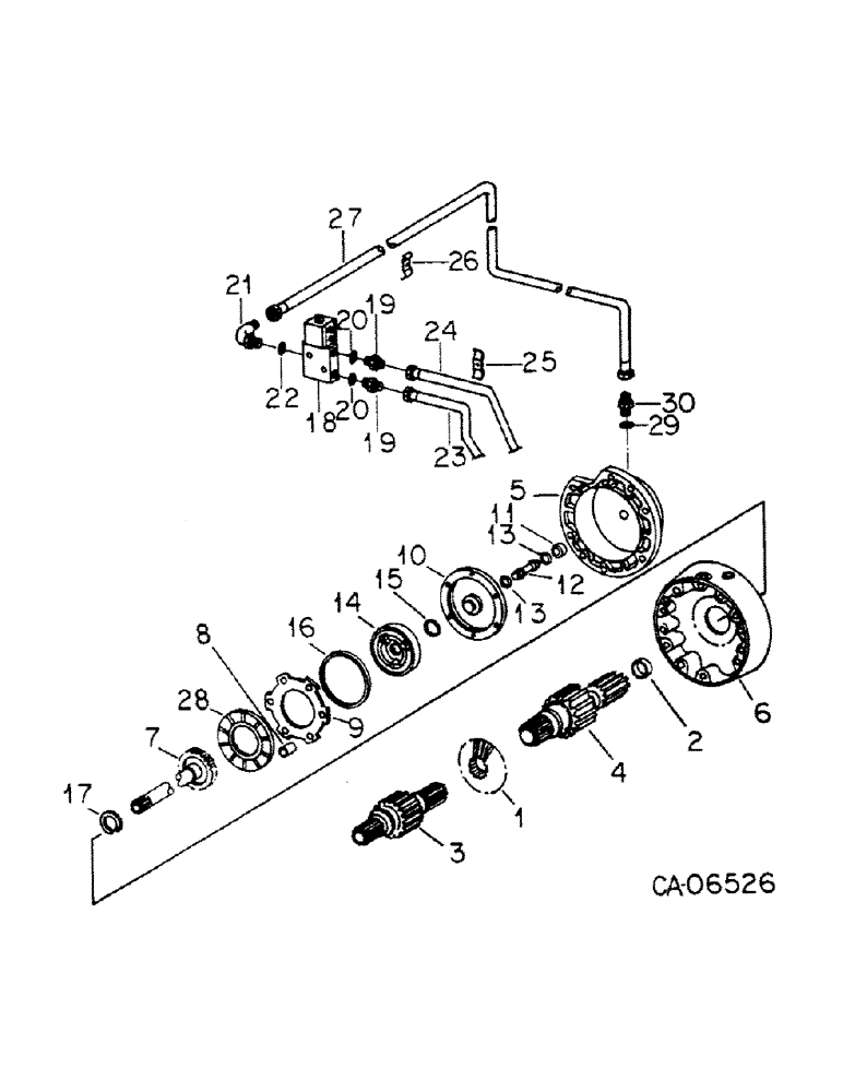 Схема запчастей Case IH 4386 - (07-26) - DRIVE TRAIN, DIFFERENTIAL LOCK, 4386 TRACTORS WITH SERIAL NO. 1642 AND ABOVE (04) - Drive Train